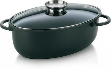 Жаровня 8 л овальная со стеклянной крышкой KERROS Kela