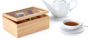 Ящик для чая, каучуковое дерево 23 x 17,5 см Continenta