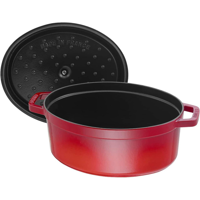 Чавунна жаровня/кокот STAUB, овальна 6,7 л, (31 см, вишнево-червона)
