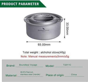 Титановая дровяная печь со семными подставками для кастрюль и складными ножками Наружная печь с двойными стенками Proable Легкая спиртовая горелка На открытом воздухе Туристическая спиртовая печь Spirit Stove (Дровяная печь Ti2014c Спиртовая печь ti2011c)