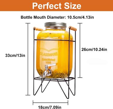 Стеклянный диспенсер с краном 4 л Hiziwimi