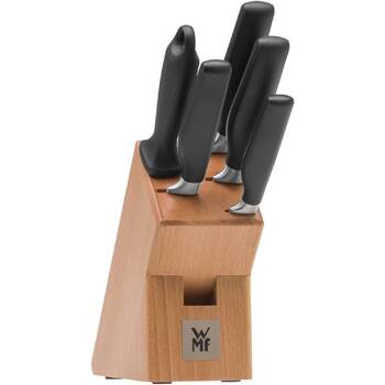 Набір ножів з підставкою для зберігання, чорний, 6 предметів Cuisine One WMF