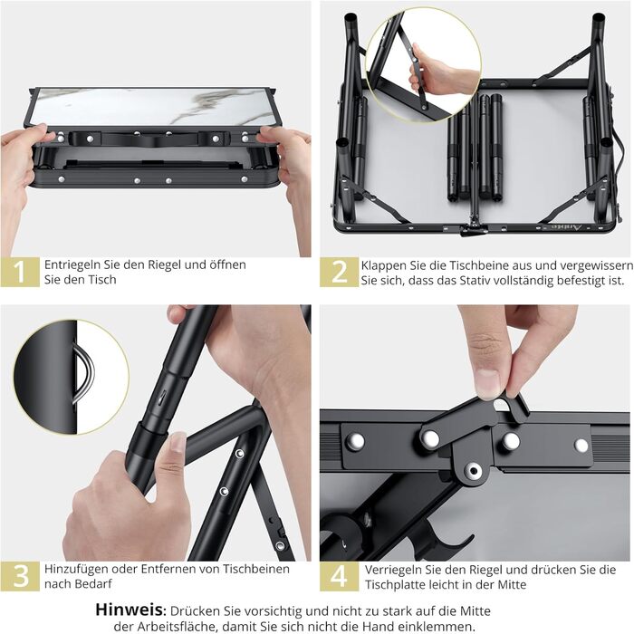 Складной мраморный белый кемпинговый стол Anbte