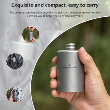 Кухоль для кемпінгу 200 мл Titanium Hip Flask Boundless Voyage