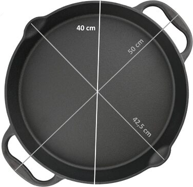 Чугунная сковорода-гриль BBQ-Toro I Чугунная сковорода с двумя ручками и двумя носиками I Сервировочная сковорода I Pan (Ø 40 см)
