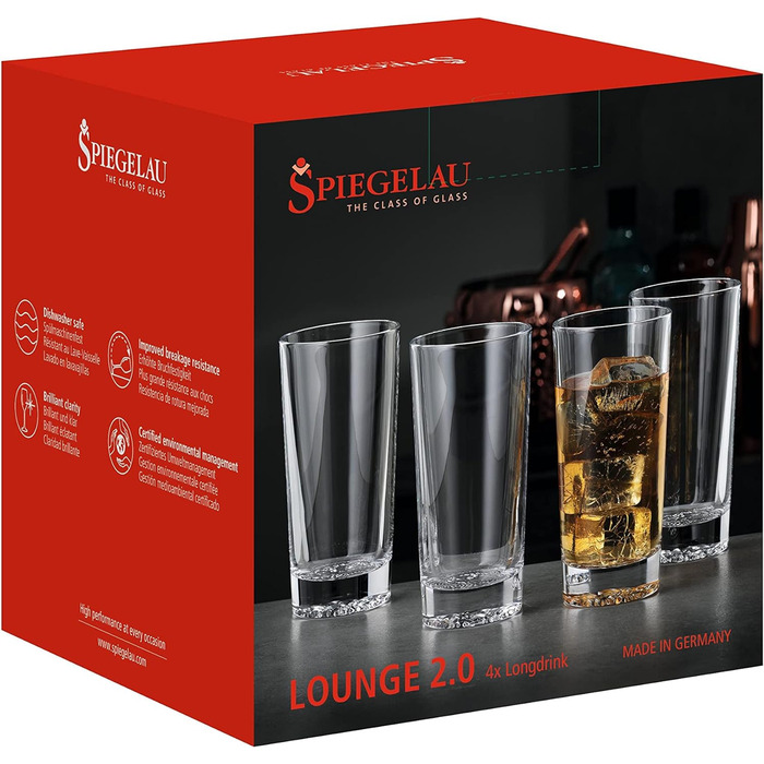 Набор стаканов для лоргдринков 0,3 л, 4 предмета, Lounge 2.0 Spiegelau