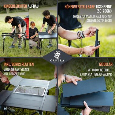 Кемпинговый стол со встроенным грилем Castra Camping Gear