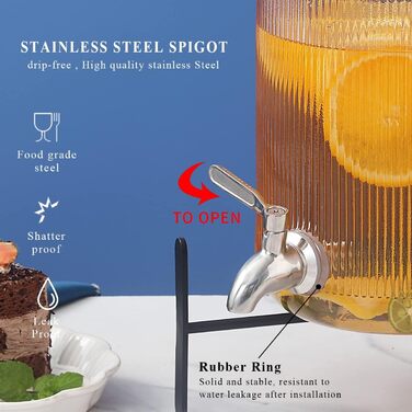 Стеклянный диспенсер для напитков 4 л Berglander