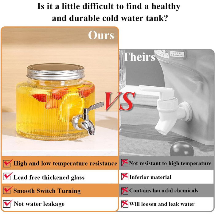 Стеклянный диспенсер для напитков 2,5л ReaNea