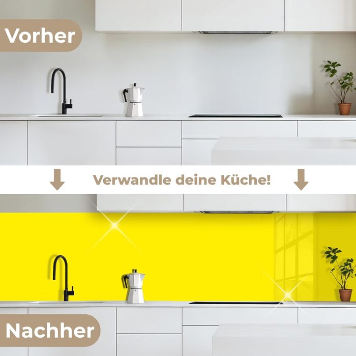 Кухонний фартух 60x250 см, самоклеючий фартух, кухонний фартух, кухонний фасад, самоклеючі кухонні фартухи - Осінь (Жовтий - Однотонний, 60 x 400 см)