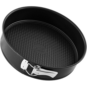 Форма для випічки Zenker 6504 Пружинна форма з антипригарним покриттям, кругла форма для торта з плоским дном (колір чорний), кількість (Ø 24 см)