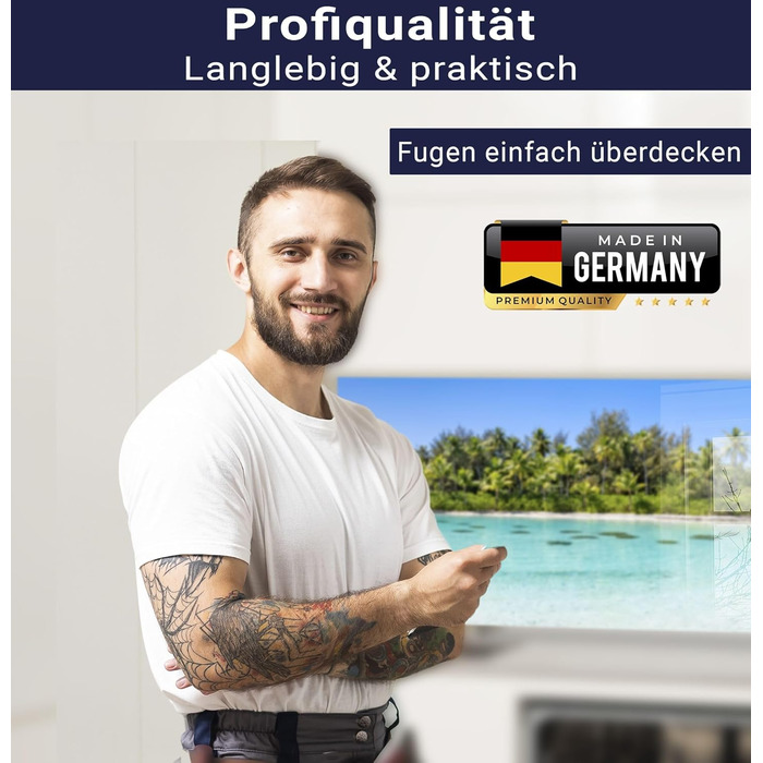 Кухонний фартух timalo зі скляним виглядом Північне море, очерет, захід сонця, океан, солома 2 мм акрилове скло Бризокості для плити, кухонний скляний фартух, акрилова скляна настінна панель, захисна панель для фартуха (220 x 58 см, 301- Морський)