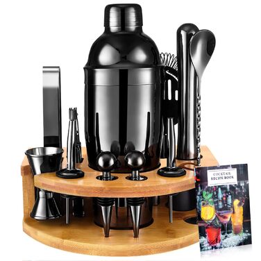 Набір для коктейлів 12 предметів чорний AOKITO