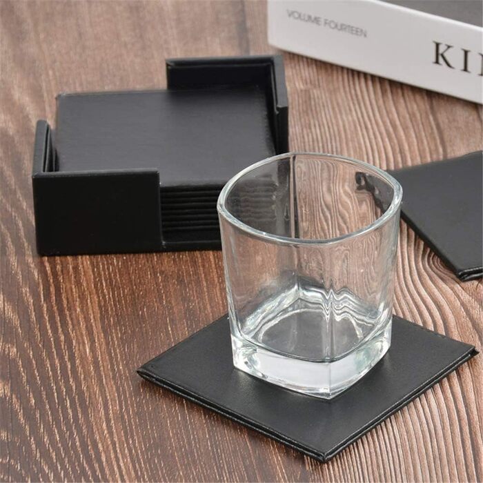 Набір підставок для напоїв із 6 штук з екошкіри RICHSUM