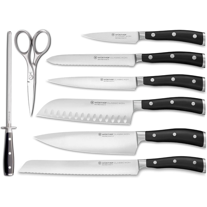 Набор ножей WSTHOF Classic Ikon, 8 предметов (черный)