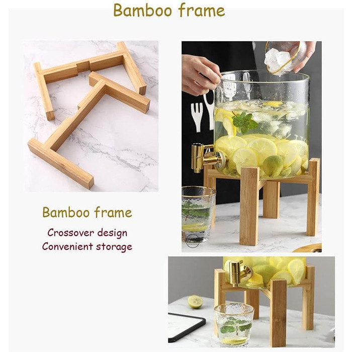 Диспенсер для напоїв скляний з краном 5 л Generisch