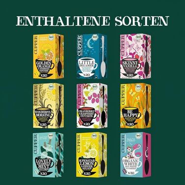 Подарочный набор травяных и фруктовых чаев, 45 пакетиков 9 разных сортов Cupper