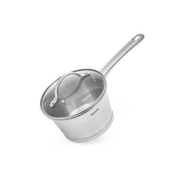 Ковш Fissman TIERNO 16x9,5 см/1,5 л со стеклянной крышкой нержавеющая сталь (5488)