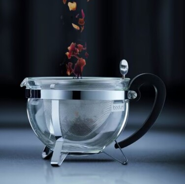 Чайник для заварювання з фільтром і кришкою, 1 л, сріблястий Chambord Bodum