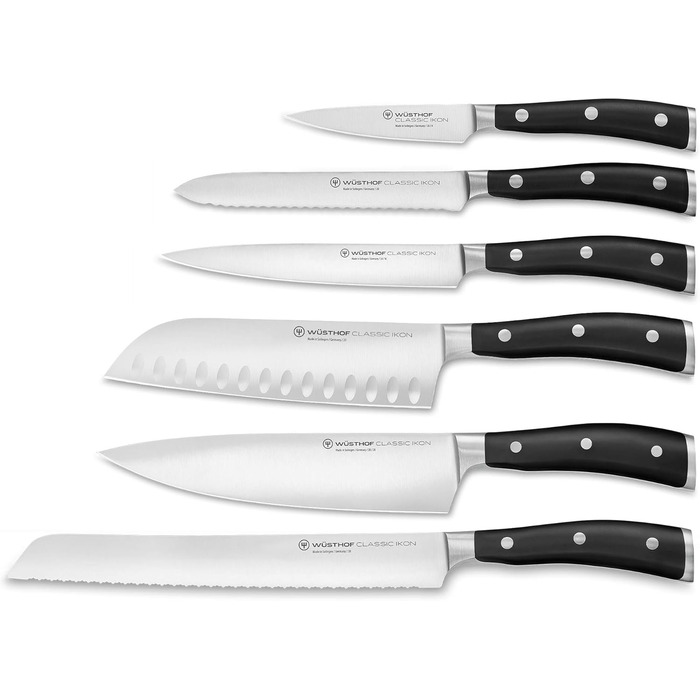 Набор ножей WSTHOF Classic Ikon, 7 предметов (черный, традиционный)