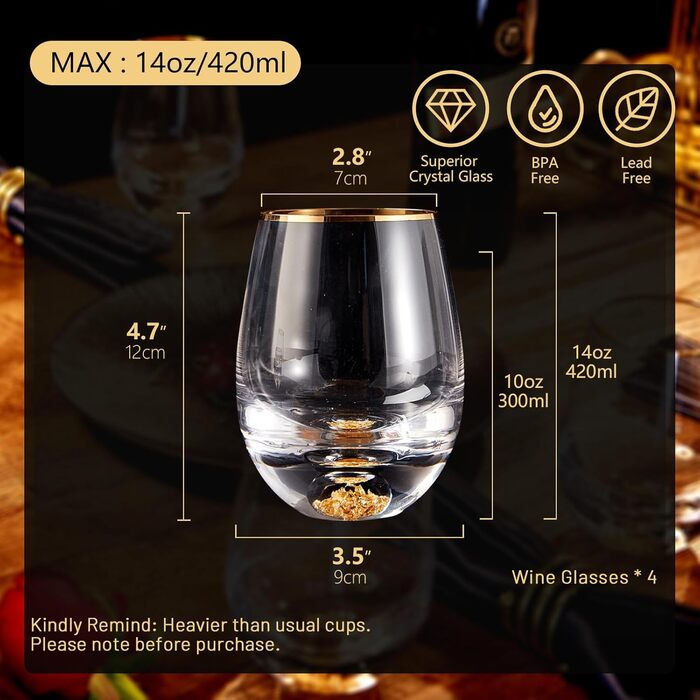 Набор винных бокалов без ножки 400 мл DUJUST