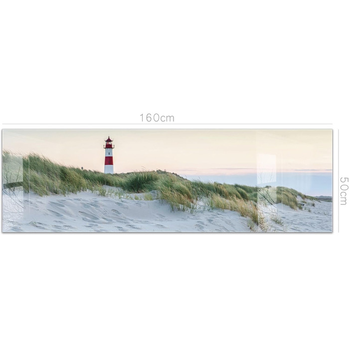 Кухонний фартух timalo зі скляним виглядом Північне море, очерет, захід сонця, океан, солома 2 мм акрилове скло Бризокості для плити, кухонний скляний фартух, акрилова скляна настінна панель, захисна панель для фартуха (160 x 50 см, 300- Маяк)