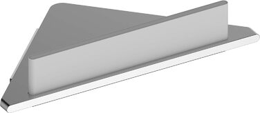 Угловая душевая полка Keuco из алюминия, анодированное серебро, вкл. скребок для стекла, белый, 24.2x24.5x6.3cm, настенный монтаж в душевой кабине, полка для душа, Edition 400 Modern