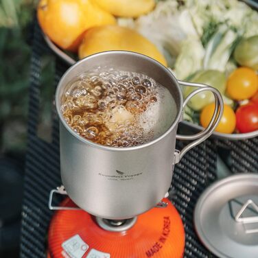 Титановая кружка с крышкой для кемпинга 450 мл Boundless Voyage