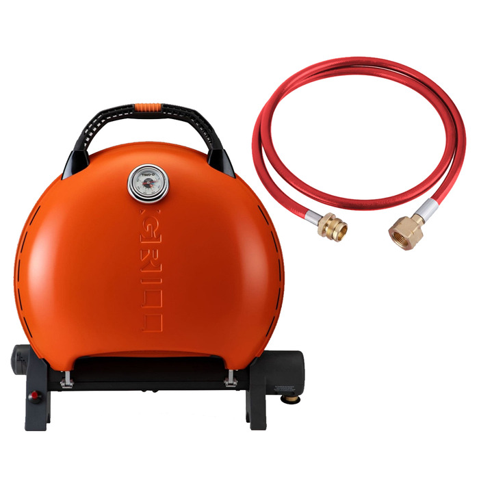 КОМПЛЕКТ Портативний переносний газовий гриль O-GRILL 600T, помаранчевий + шланг в подарунок! Код: 011680