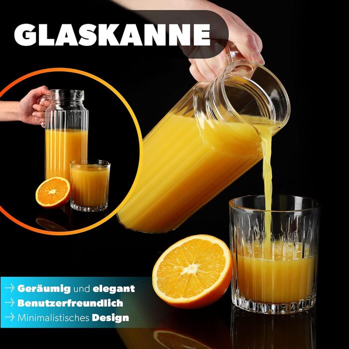 Скляний глечик з міцного скла 1,1 л KADAX