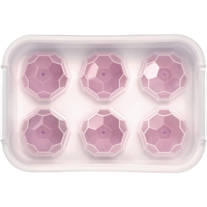 Льодогенератор Westmark Ice Cube Maker Cube форма для льоду з кришкою, для приготування 6 великих кубиків льоду, прозорий/червоний/білий пластик, без BPA, великий (круглий, великий)