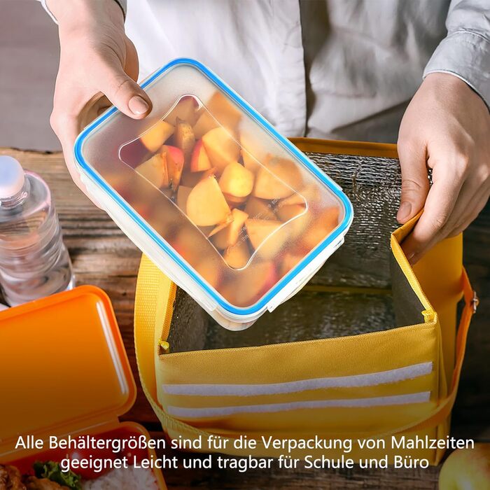 Контейнери для зберігання харчових продуктів YASHE з кришками, 16 шт. (8 контейнерів, 8 кришок), набір контейнерів для зберігання, 100 герметичні, без BPA, 0,24-1,5 л (SE-50PCS)