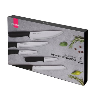 Набір ножів Fissman 5 предметів FERNANDO X30Cr13 сталь (2776)