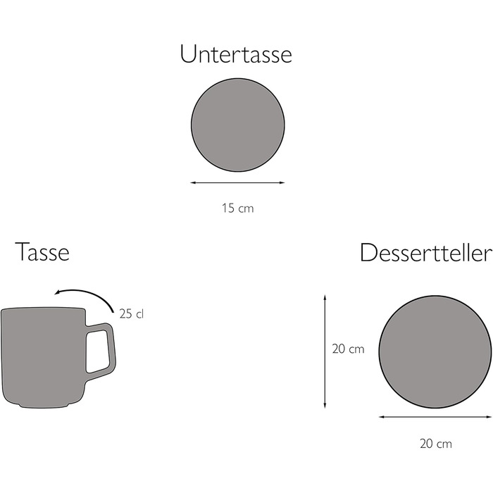 Набір посуду CreaTable, 16738, серія Chef Collection, комбінований сервіз 30 предметів (кавовий сервіз 18 шт. , білий)