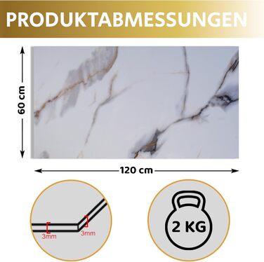 Стінові панелі AS Country Stone під мармур 60x120 см ПВХ-облицювання стіни з пластикових панелей для кухні, ванної кімнати тощо Панель кухонного фартуха (4 шт., Pure)