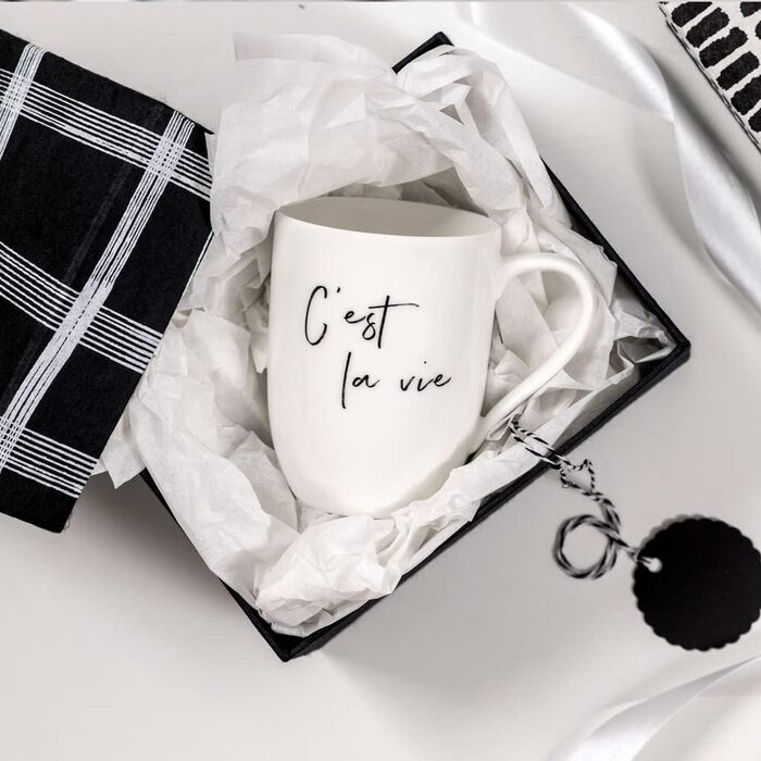 39aime 11,5x8x10,5cm, weie Porzellan Tasse 280ml (C&39est la vie), 39aime 11,5x8x10,5cm, weie Porzellan Tasse 280ml (C&39est la vie)