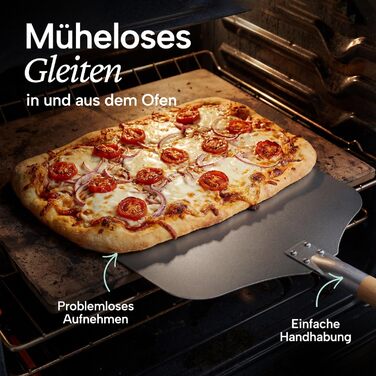 Лопатка для піци 30,5 x 30,5 см з дерев'яною ручкою 46,5 см Blumtal