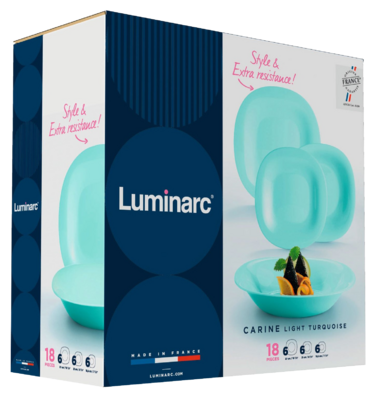 Сервіз Luminarc Carine Light Turquoise, 18 предметів (7046523)