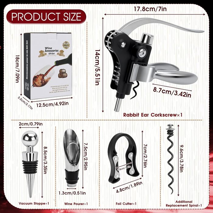 Преміум набір для вина 5 предметів Raxfekro