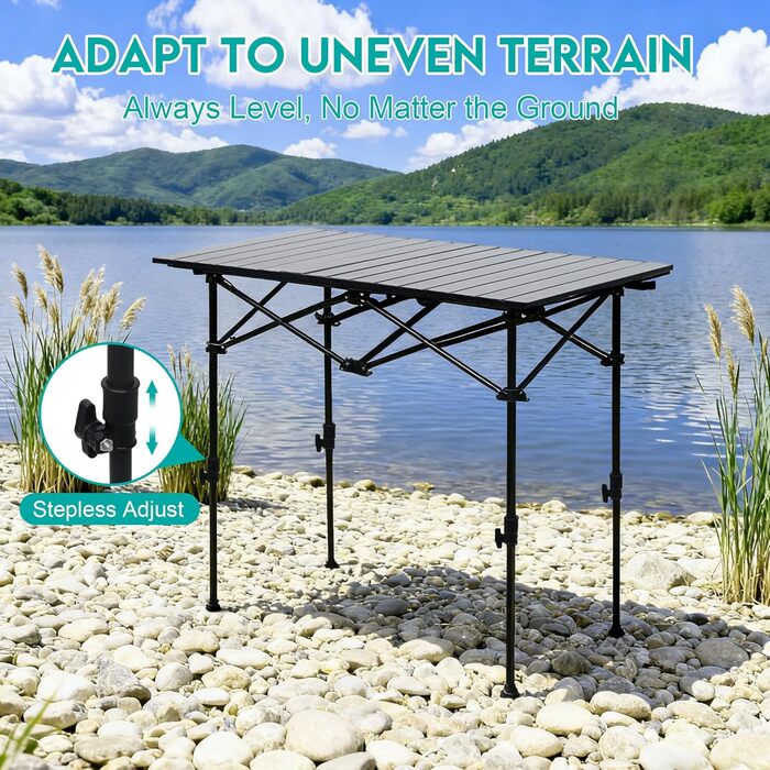 Складной кемпинговый стол 95 x 55 см черный ZOESTORAGE