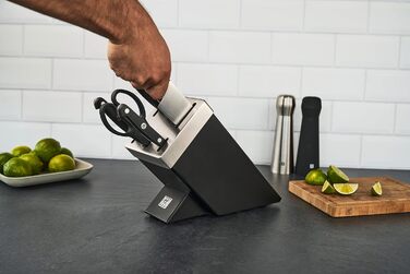Набор из 5 ножей с ножницами и затачивающим блоком, черный Gourmet Zwilling