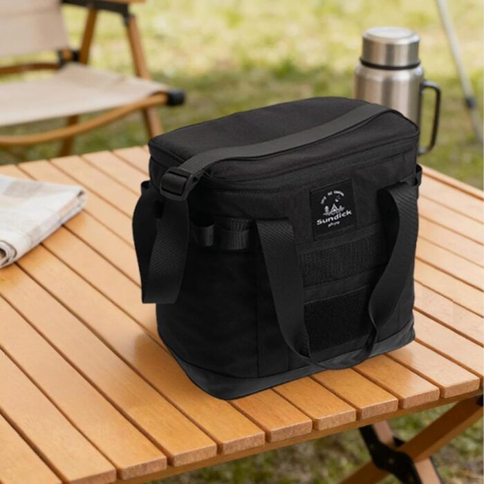 Дорожня сумка, сумка-реклама, зручна, багатофункціональна, термосумка для гарячої та холодної їжі, ідеально підходить для каякінгу, пікніків, офісних поїздок, кемпінгу, чорна