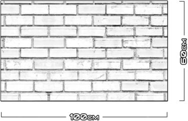 Дизайнерський кухонний фартух з алюмінієвого композиту, кухонний фартух, товщина 3 мм, 60x100 см, (білий цегляний)