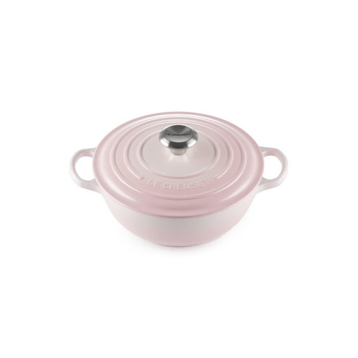 Чавунна каструля Le Creuset Signature, 24 см, 4,1 л, для всіх типів плит та індукції (Shell Pink)