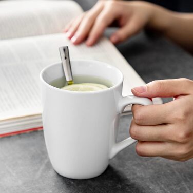 Серія Elisa, 12-предметний кавовий набір з кремового порцеляни, кавові чашки та блюдця на 6 осіб для кави, чаю, десертів (білий, чашки (6 шт.))