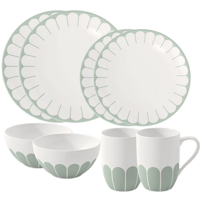 Набір столового посуду на 2 персони, 8 предметів, зелений Fleur Villeroy & Boch