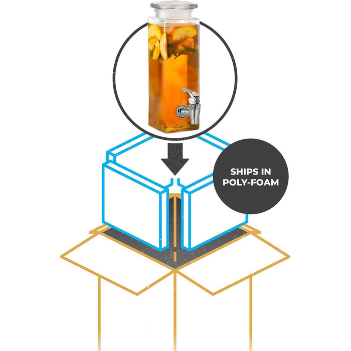 Скляний диспенсер для напоїв 2,5 л Mary's KITCHEN TOOLS