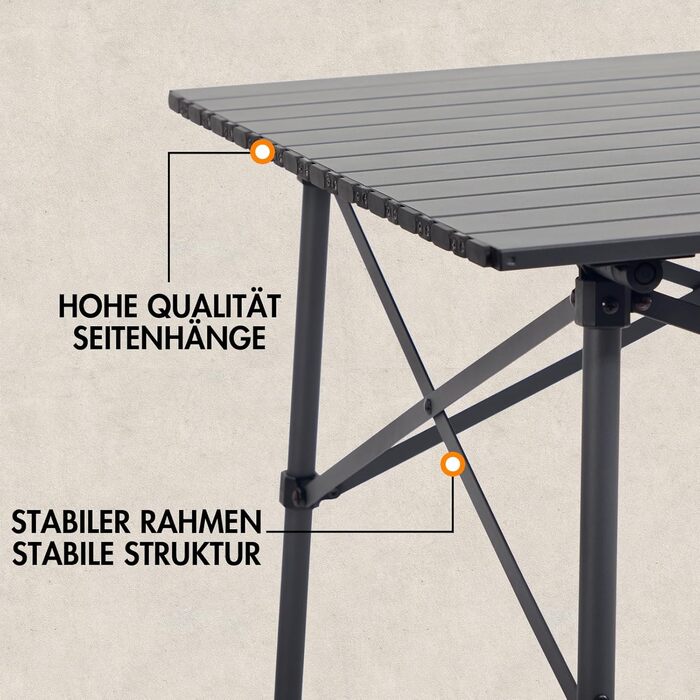Складной кемпинговый стол темно-серый Portal