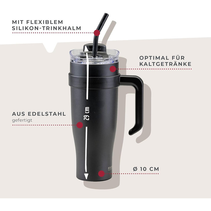 Термокухоль 1200 мл, чорний Fackelmann