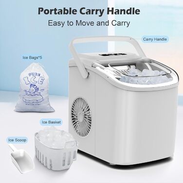 Ледогенератор 9 кубиков за 6 минут белый FOOING